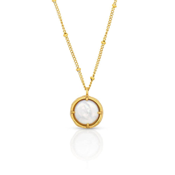 BETTINA Pearl Gold Necklace Gold Vermeil - Zafari Studio Jewelry