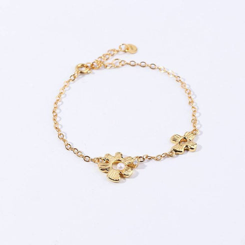 Vintage Daisy Flower Necklace Bracelet Earrings Gold Vermeil (Purchase Individually) - Zafari Studio Jewelry