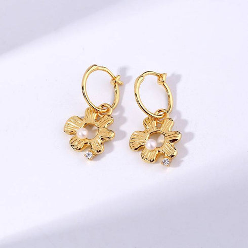 Vintage Daisy Flower Necklace Bracelet Earrings Gold Vermeil (Purchase Individually) - Zafari Studio Jewelry