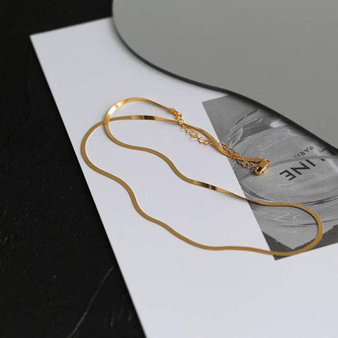 Snake flat chain necklace - Zafari Studio Jewelry
