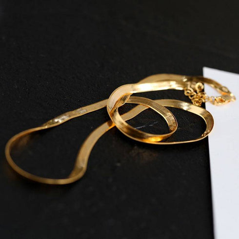 Snake flat chain necklace - Zafari Studio Jewelry