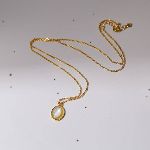 Mother of Pearls Shell Chain Gold Vermeil Necklace Bracelet and Earrings (Purchase Individually) - Zafari Studio Jewelry