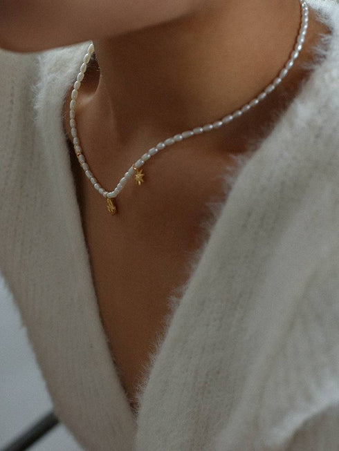 Star Multi Pendant Pearl Necklace - Zafari Studio Jewelry