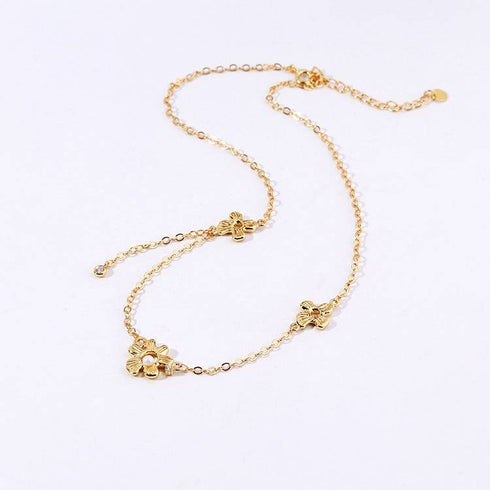 Vintage Daisy Flower Necklace Bracelet Earrings Gold Vermeil (Purchase Individually) - Zafari Studio Jewelry