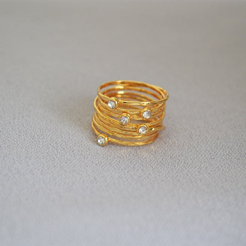 Twisted CZ Layered Ring - Zafari Studio Jewelry