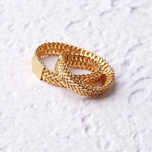 Chain Layered Gold Ring - Zafari Studio Jewelry