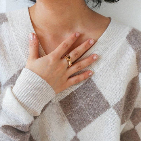 Chain Layered Gold Ring - Zafari Studio Jewelry