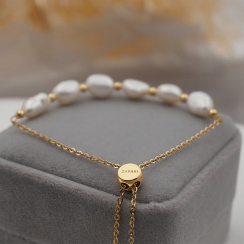 LUNA Luxe Pearl Bolo Bracelet - Zafari Studio Jewelry