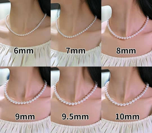 6-8mm White Freshwater Pearl Strand Necklace - Zafari Studio Jewelry