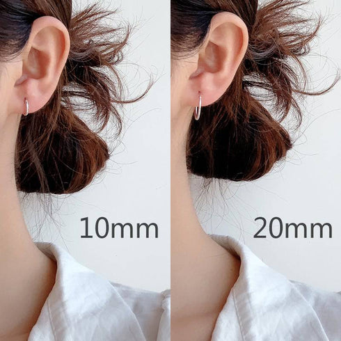 Classic Hoop Earrings Sterling Silver All Sizes - Zafari Studio Jewelry