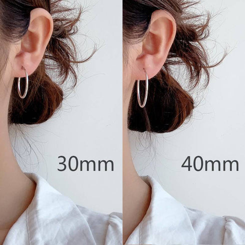 Classic Hoop Earrings Sterling Silver All Sizes - Zafari Studio Jewelry