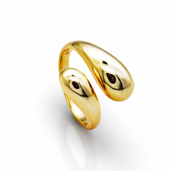 Water drop minimalist adjustable ring Gold Vermeil - Zafari Studio Jewelry