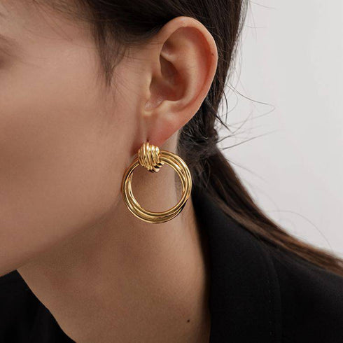 The Twisted Soul Gold Hoop Earrings - Zafari Studio Jewelry