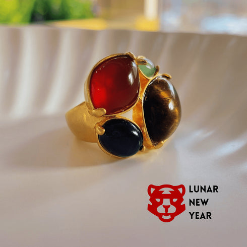 Vintage Gemstone Gold Ring - Zafari Studio Jewelry