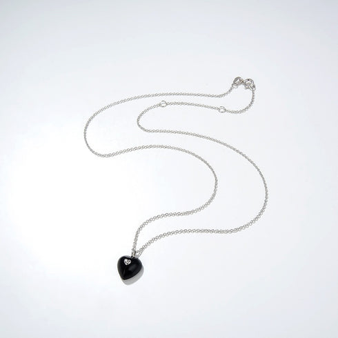 Black Agate Heart Pendant Necklace and Earrings (Purchase Individually) - Zafari Studio Jewelry