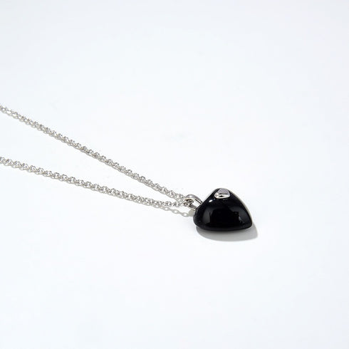 Black Agate Heart Pendant Necklace and Earrings (Purchase Individually) - Zafari Studio Jewelry