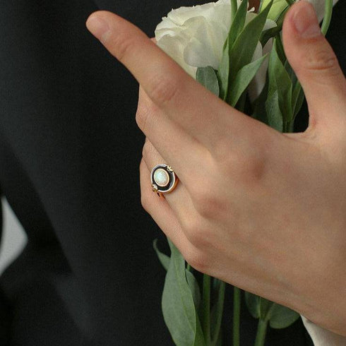 Opal Ring Gold Vermeil - Zafari Studio Jewelry