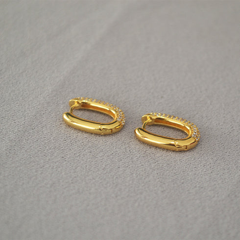 U Shape CZ Earrings - Zafari Studio Jewelry