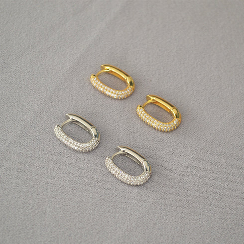 U Shape CZ Earrings - Zafari Studio Jewelry