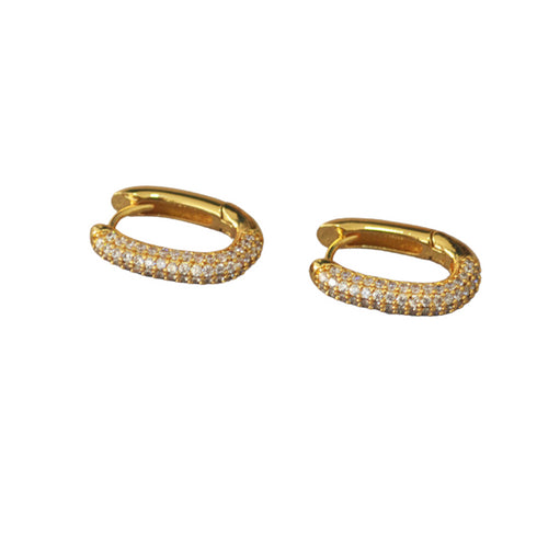 U Shape CZ Earrings - Zafari Studio Jewelry