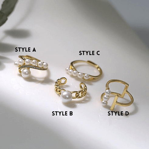 Open closure freshwater pearls Rings - Zafari Studio Jewelry