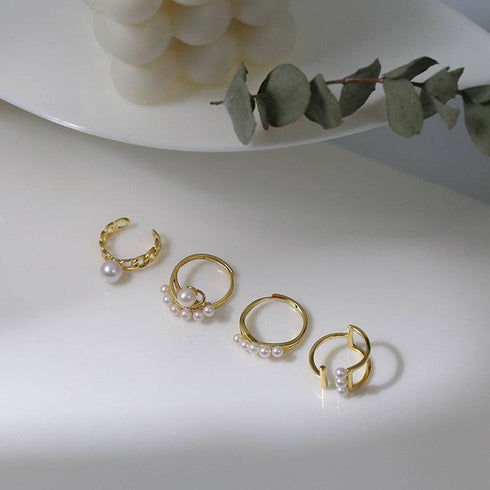 Open closure freshwater pearls Rings - Zafari Studio Jewelry