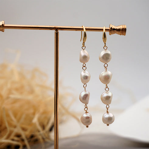 Sisi Pearls Drop Earrings - Zafari Studio Jewelry