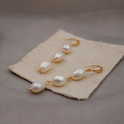 Sisi Pearls Drop Earrings - Zafari Studio Jewelry