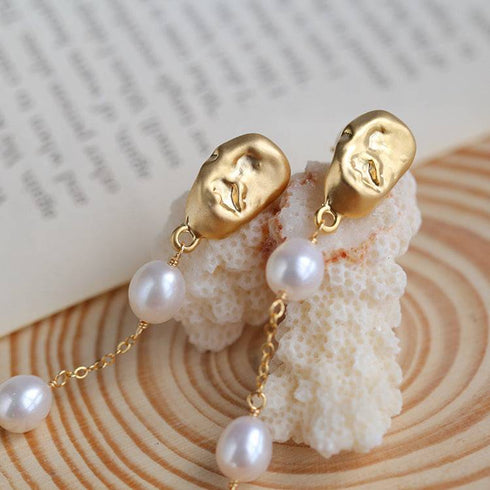 Long Drop Pearl Tassel Earrings - Zafari Studio Jewelry