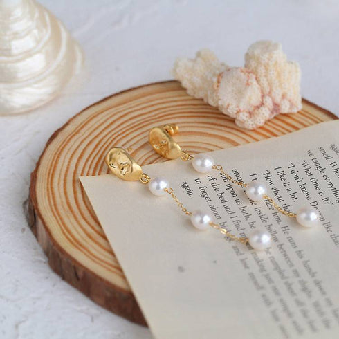 Long Drop Pearl Tassel Earrings - Zafari Studio Jewelry