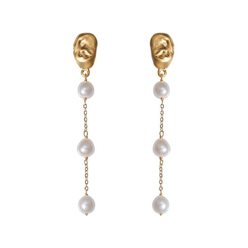 Long Drop Pearl Tassel Earrings - Zafari Studio Jewelry