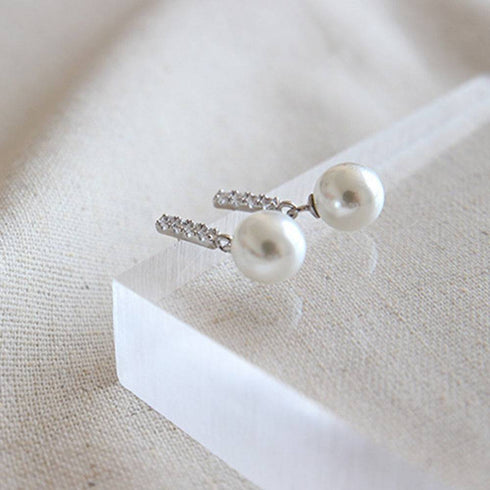 Natural Pearls CZ Earring - Zafari Studio Jewelry