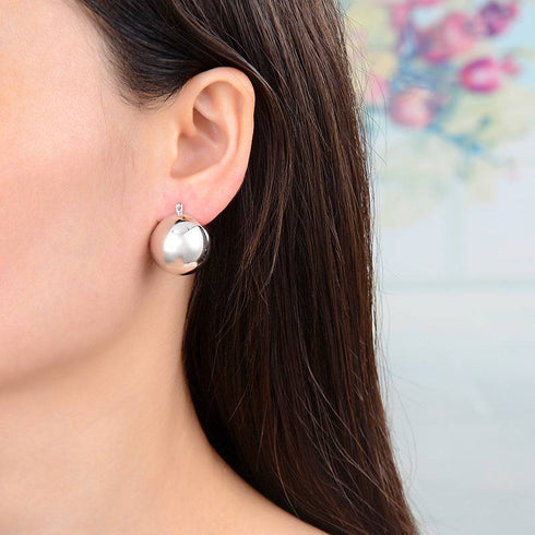 Round Disco Ball Hoop Stud Earrings - Zafari Studio Jewelry