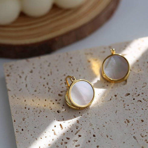 Abalone and white Mother of Pearls Shell-shaped earrings - Zafari Studio Jewelry