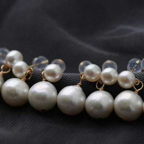 ELLE White Pearl Drop Earrings - Zafari Studio Jewelry