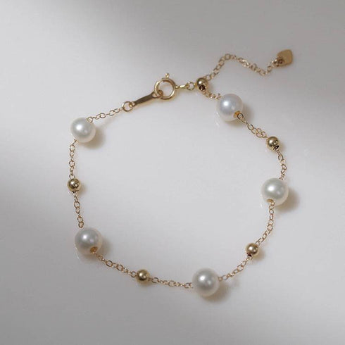 Jessica Pearl Necklace and Bracelet Gold Vermeil (Purchase Individually) - Zafari Studio Jewelry