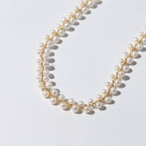 FELICITY Layered Rice Pearls Choker Necklace and Bracelet ( Purchase individually) - Zafari Studio Jewelry