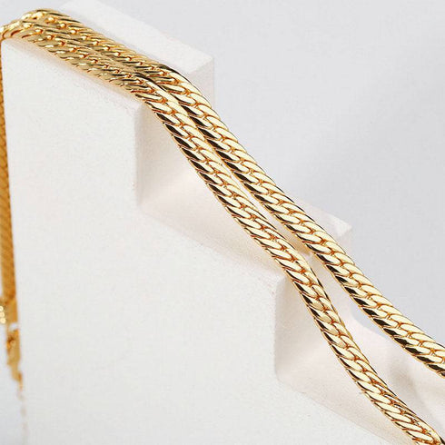 Modern Design Flat Snake Chain Necklace - Zafari Studio Jewelry