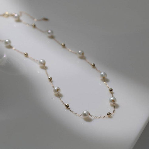 Jessica Pearl Necklace and Bracelet Gold Vermeil (Purchase Individually) - Zafari Studio Jewelry