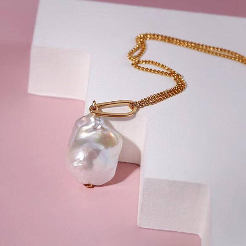 Single Drop Luxury Baroque Pearl Necklace - Zafari Studio Jewelry