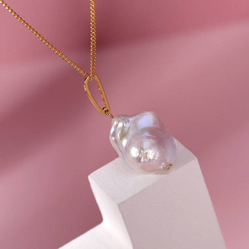 Single Drop Luxury Baroque Pearl Necklace - Zafari Studio Jewelry
