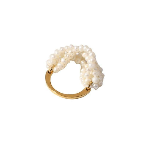 Multi-Layer Rice Pearl Cluster Ring - Zafari Studio Jewelry