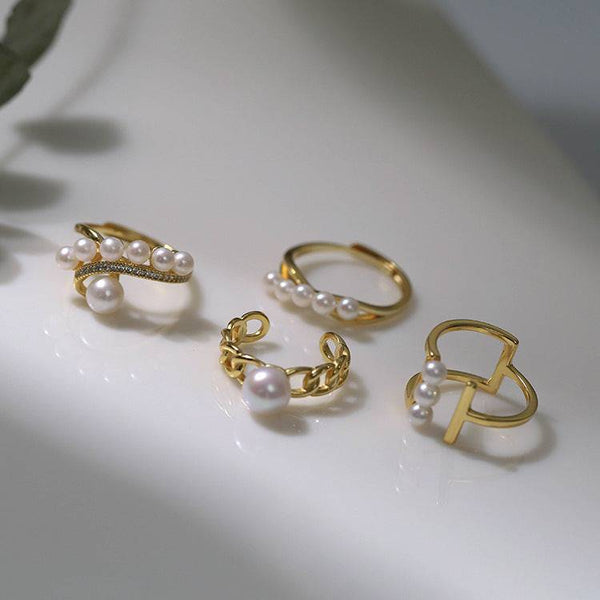 Open closure freshwater pearls Rings - Zafari Studio Jewelry