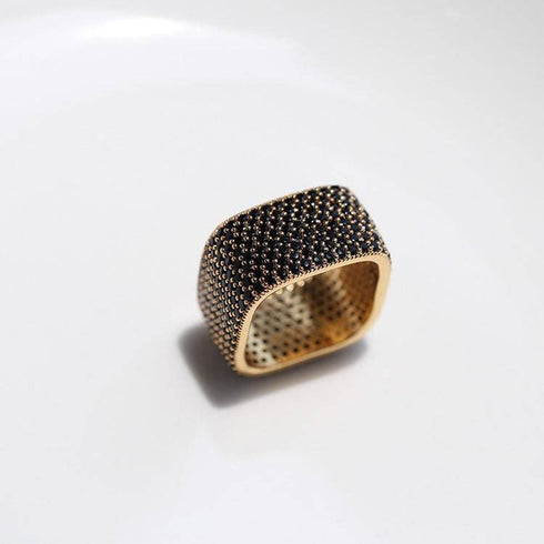 Dazzling Square Zirconia Encrusted Ring - Zafari Studio Jewelry