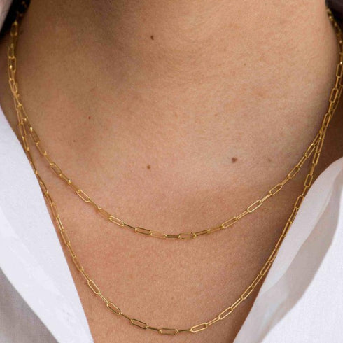 Modern Chain Paperclip Chic Gold Necklace - Zafari Studio Jewelry