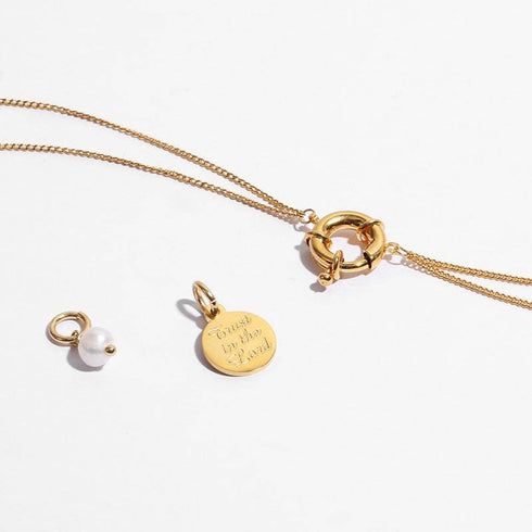 TRUST Coin Pearl Pendant - Zafari Studio Jewelry