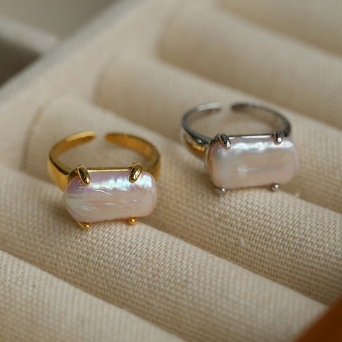 Modern Rectangle Baroque Stacking Rings - Zafari Studio Jewelry