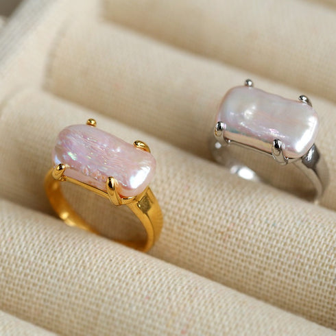 Modern Rectangle Baroque Stacking Rings - Zafari Studio Jewelry
