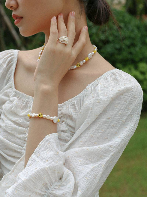 Multi-Layer Rice Pearl Cluster Ring - Zafari Studio Jewelry