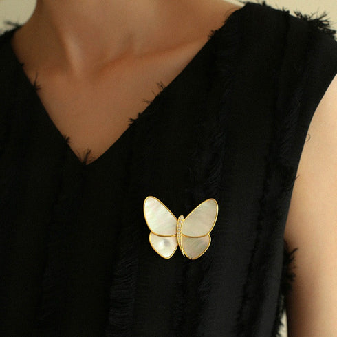 Butterfly Colorful Mother of Shell Brooch - Zafari Studio Jewelry